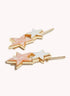 Marbelized Star Duo Clip - Colors: Pink Pearlescence & Mother of Pearl White